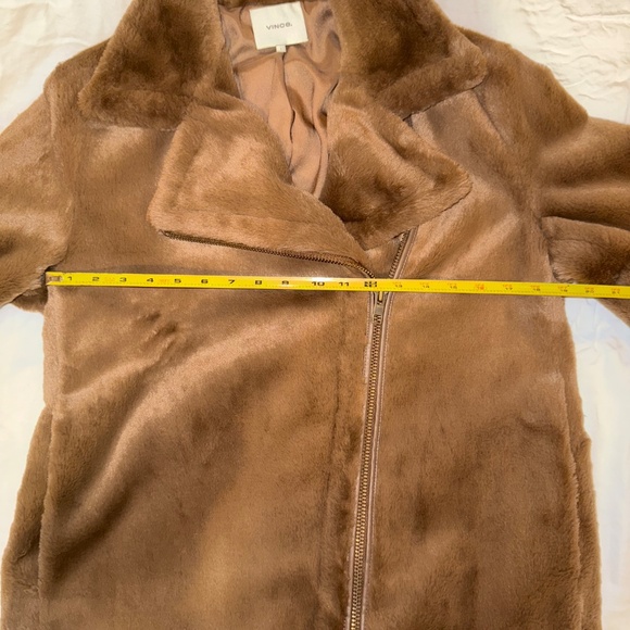 Vince Faux Fur zip moto jacket size Large - Picture 9 of 12